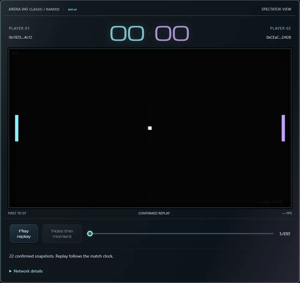 Replay controls and a confirmed court